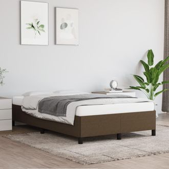 vidaXL Estructura De Cama Sin Colch&oacute;n Tela Marr&oacute;n Oscuro 120x200 Cm Vidaxl