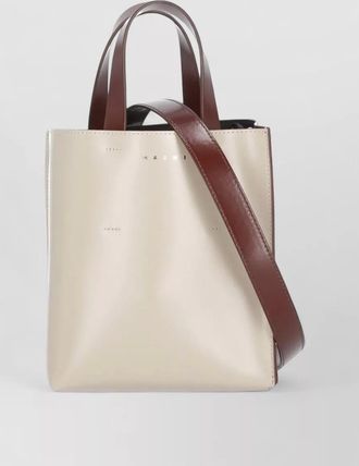 Marni leather tote bag shoulder strap handle