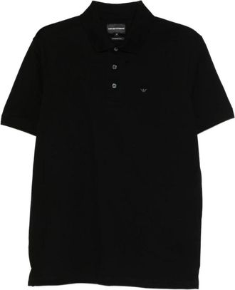 Emporio Armani Polo Shirt met Geborduurd Logo - Heren - Polos - Zwart - 2XL - Katoen - Tops