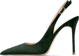 Generic Womens Patent Leather Slingback Stiletto Heels Pointed Toe Adjustable Buckle Strap High Heel Dress Shoes Classic Elegant Pumps for Formal Dinner & Wed