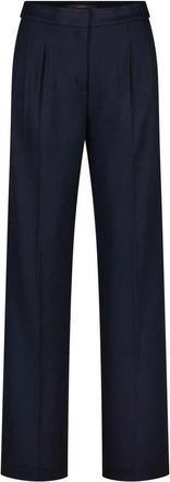Windsor Hoge taille wol wijde pijpen broek - Dames - Wijde Broeken - Blauw - XS - Wol - Broeken