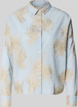 0039 Italy 0039 Italy Regular Fit Bluse mit Stitchings Modell LUCY in Hellblau, Gr&ouml;&szlig;e XXL