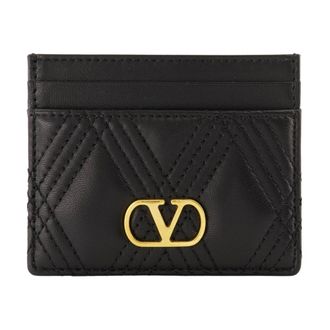 Valentino Garavani Wallets & Cardholders, female, Black, Size: ONE SIZE Quiltie Card Holder Black