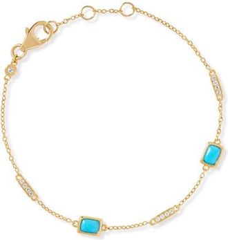 Astley Clarke Gold Aurora Ridge Green Chalcedony Station Bracelet at Nordstrom