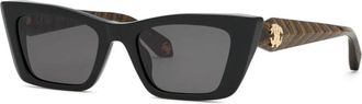 Roberto Cavalli Volledig montuur vlinder zonnebril - Dames - Zonnebrillen - Zwart - 52 MM - Accessoires