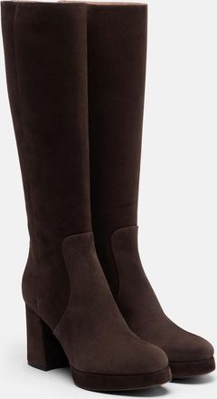 Valentino Garavani Fawcette VLogo suede knee-high boots