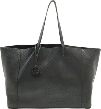 Bottega Veneta Black Intreccio Leather Mirage Tote (Authentic Pre-Loved)