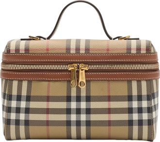 Burberry (WMNS) Burberry Check Vanity Bag Archive Beige Briar Brown 81205251