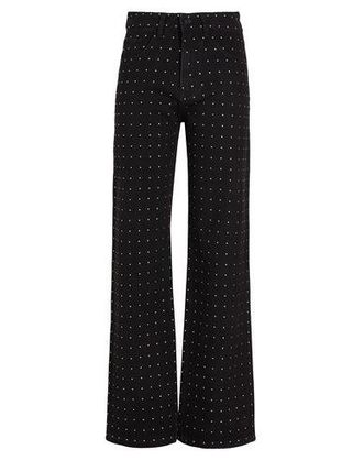 8 by YOOX ORGANIC COTTON DENIM STRAIGHT-LEG W/ RHINESTONES