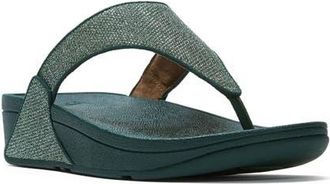 FitFlop Lulu Shimmerglitz Toe Post Sandal in Deep Ocean at Nordstrom, Size 11