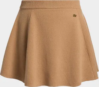Ganni Cashmere-Wool A-Line Miniskirt