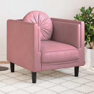 vidaXL Sill&oacute;n Con Coj&iacute;n Terciopelo Rosa Vidaxl