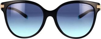 Tiffany & Co. Elegante Zwarte Kussen Zonnebril - Dames - Zonnebrillen - Zwart - 55 MM - Accessoires
