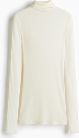 H&M Wollshirt mit Rollkragen - White