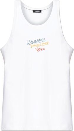 Dsquared2 Sleeveless Tops, male, White, Size: 2XL Top capsule Summer Lovers
