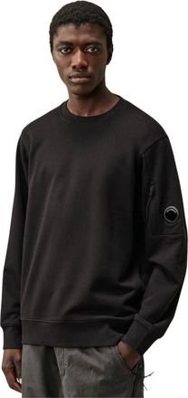 C.P. Company C.P. Company - Sudadera de Algod&oacute;n con Cuello Redondo y Lente NFC - Sweatshirts & Hoodies - Hombre - Negro - XL