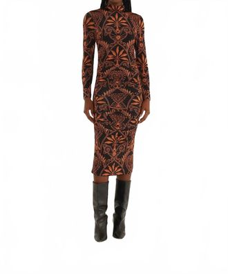 Farm Rio Cornely Ainika Jersey Midi Dress In Black