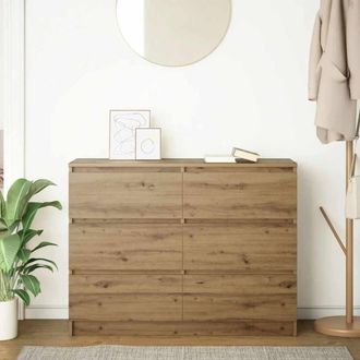 Berkfield Home Sideboard Artisan Oak 100x35x76 cm Engineered Wood in Brown | Size: 100 x 35 x 76 cm