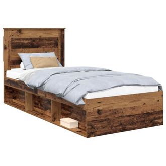 vidaXL Estructura De Cama Con Cabecera Madera Vieja 100 X 200 Cm Vidaxl