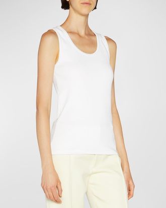 Bottega Veneta Dry Stretch Cotton Ribbed Tank Top