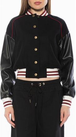 Alexia Admor Ciela Varsity Bomber Jacket in Black at Nordstrom Rack, Size X-Small