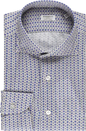 Borriello Beige Floral Print Linen Shirt