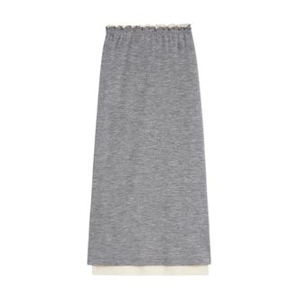 Jil Sander Rokken, Dames, Grijs, S, Wol, Grijze Wollen Rok