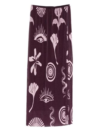Cala de la Cruz Vela high-waist maxi skirt - women - Polyamide/Spandex/Elastane/Recycled Polyester/Polyester/Spandex/Elastane - S - Purple