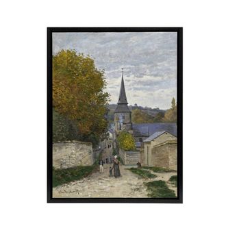 Artery8 Street in Sainte Adresse France Monet Vintage Framed Canvas Wall Art | Size: W24 x H32