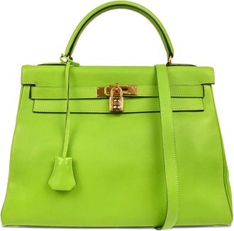 Hermès Borsa tote Kelly Retourne 32 1996 - Verde