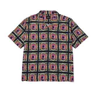 HUF Zwarte Pop Top Rayon Geweven Shirt - Heren - Korte mouwen Overhemden - Veelkleurig - L - Rayon - Overhemden