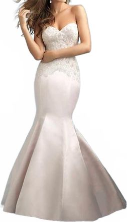 Allure Bridals Strapless Wedding Gown In Champagne