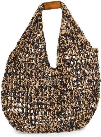 L*Space Faye Raffia Shoulder Bag in Natural/black at Nordstrom