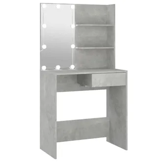 vidaXL Tocador Con Led Color Gris Hormig&oacute;n 74,5x40x141 Cm Vidaxl