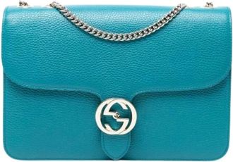 Gucci Pre-owned Shoulder Bags, female, Blue, Size: ONE SIZE Pre-owned Vintage Shoulder Bag