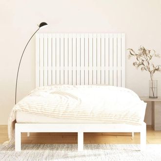 Berkfield Home Wall Headboard White 140x3x110 cm Solid Wood Pine | Size: 140 x 3 x 110 cm