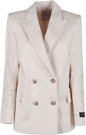 Ermanno Scervino Giacca doppiopetto - Dames - Blazers - Beige - S - Leer - Jassen