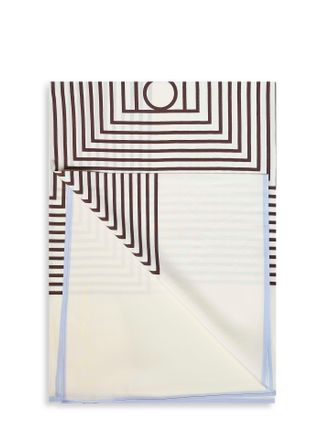 Toteme Womens Silk Scarf Centered Monogram Macadamia Multicolour Scarfs