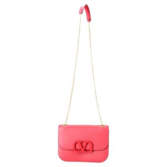 Valentino Tweedehands leren schoudertassen - Dames - Pre-owned - Rood - Maat: ONE Size Leer