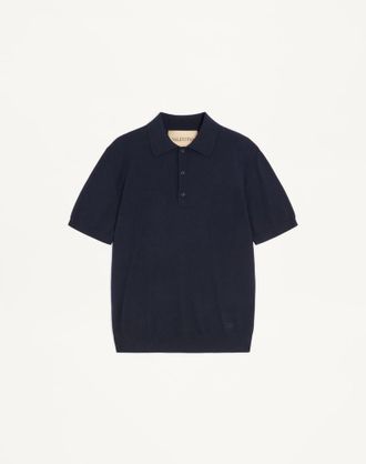 Valentino Polo Valentino in lana con ricamo VLogo Uomo NAVY 3XL