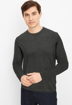 Only & Sons Strickpullover ONLY & SONS ONSERIC REG 12 STRUC CREW KNIT, Herren, Gr. XXL, grau (grau pinstripe), Strick, Obermaterial: 100% Baumwolle, unifarben, re