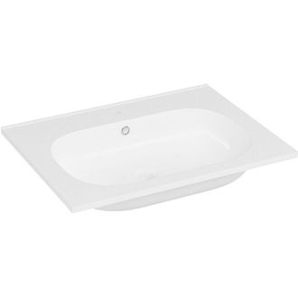 Vente-Unique Lavabo da incasso in resina effetto pietra L60 x l46 cm Bianco - OKIWA