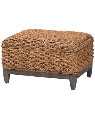 Baxton Studio Bailey Handwoven Seagrass Storage Ottoman with Lift-Top Lid