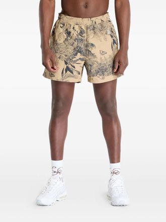 Nike floral-print elasticated-waist shorts - Neutrals