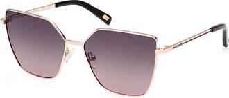 Skechers SE6212 Polarized 28D Womens Sunglasses Gold Size 58