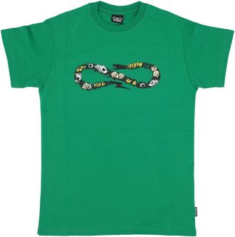 PROPAGANDA Slangenprint Logo Tee Groen - Heren - T-shirts - Groen - XL - Katoen - Tops