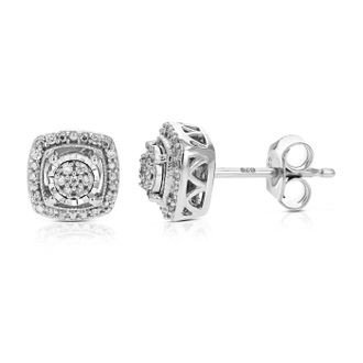 Vir Jewels 1/10 cttw Lab Grown Diamond Composite Earrings in Sterling Silver With Push Backs For Women