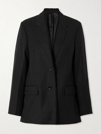 Toteme Blazer Oversize In Twill Sfrangiato - Nero