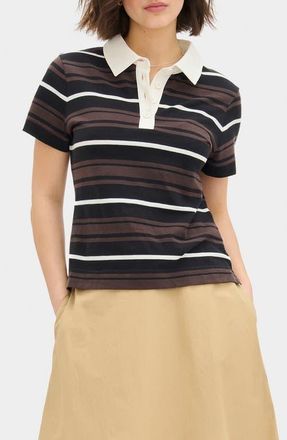 Aligne Maiden Stripe Organic Cotton Polo at Nordstrom, Size 16