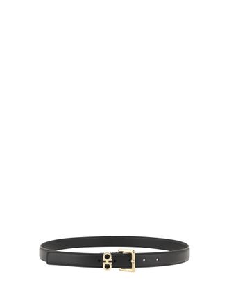 Ferragamo Gancini-Logo Calf Leather Belt - Black